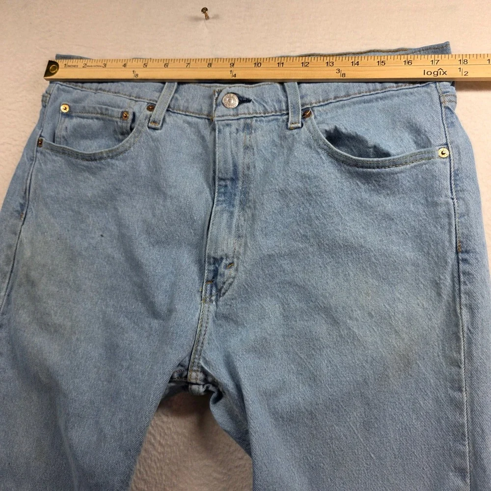 Levi's 505 Regular Fit Jeans Mens 36x30 Light Blue Straight Leg Denim 00505-1992